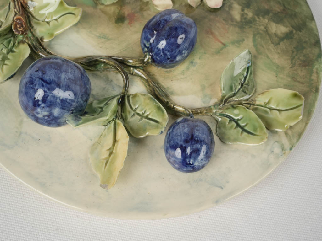 Vintage floral plum ironstone plate