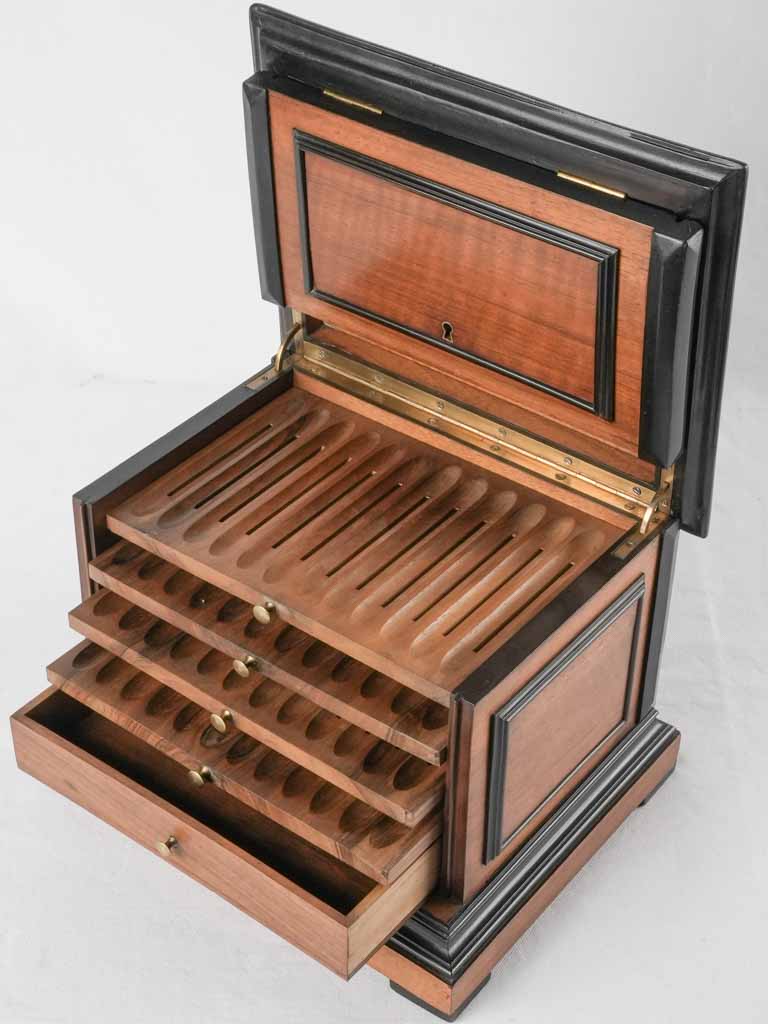 Napoleon III cigar box w/ drawers 9½"