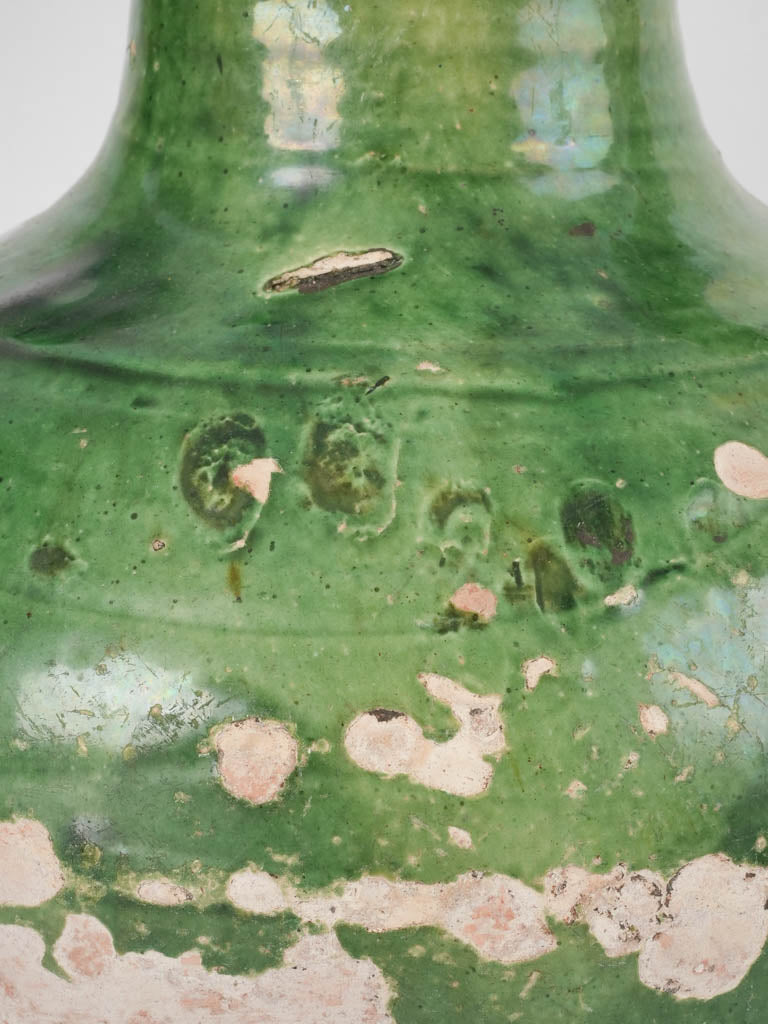 Provincial French green water pitcher