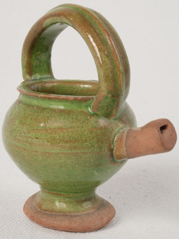 Antique Green Glazed Terracotta Water Whistle