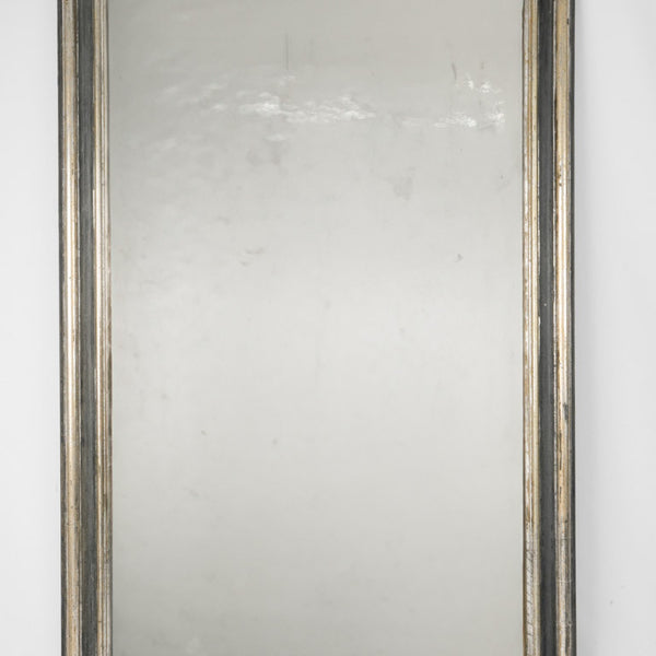 Antique French silver gilt and black Louis Philippe mirror - large floor  length 67¼x39½