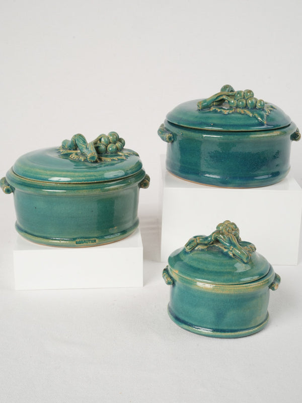 Vintage French terracotta candy boxes