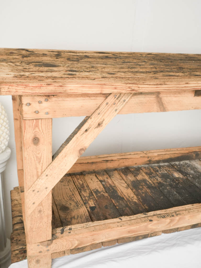 Sturdy pitch pine refectory table