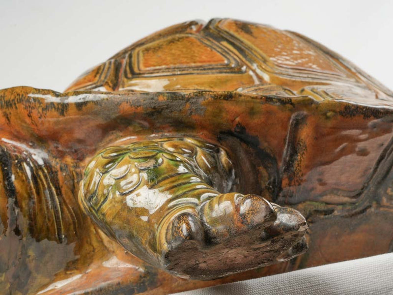 French coastal aged terracotta tortoise ornament