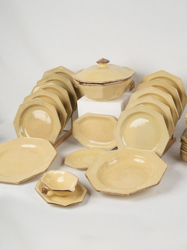 Elegant yellow ochre pottery dinnerware