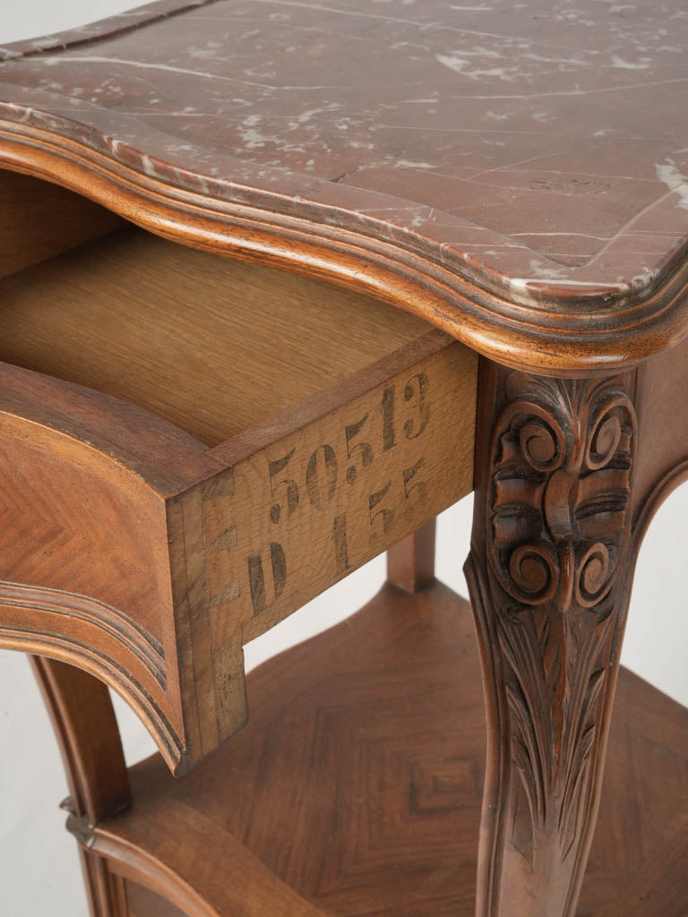 Vintage marble top bedside table