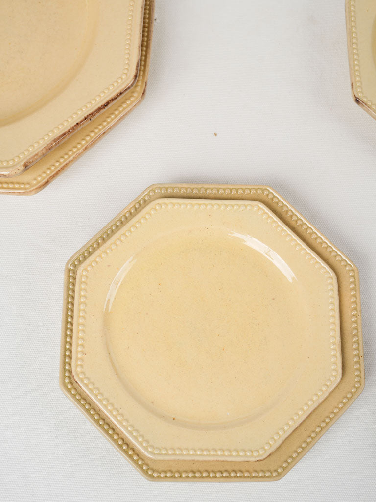 Artisanal side platters with pearl edging