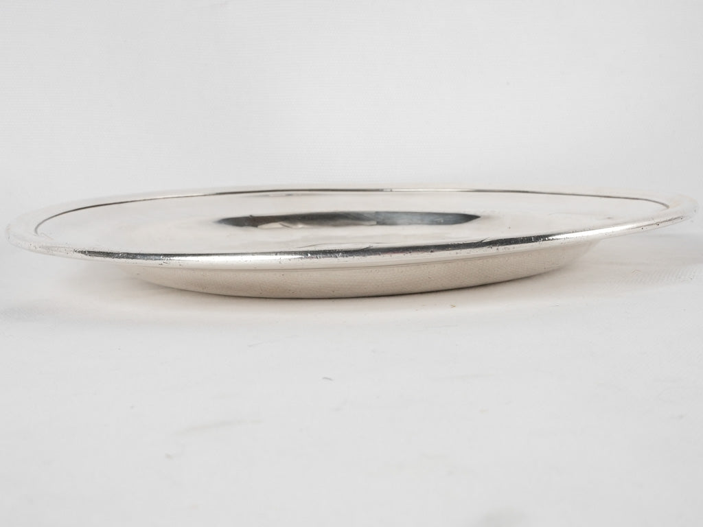 2 silver platters - round & oval - Boulenger 13"