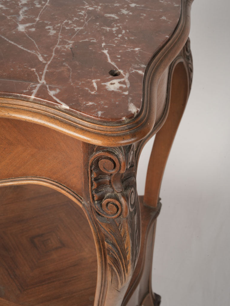 Ornate Louis XV style hardwood nightstand