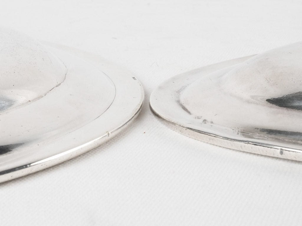 2 silver platters - round & oval - Boulenger 13"