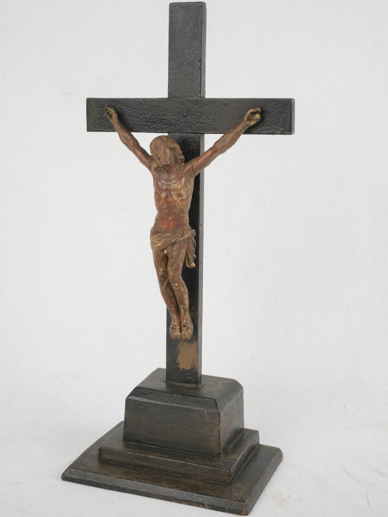 Vintage gilded wooden crucifix