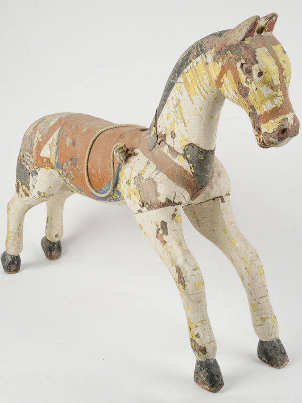 Antique French wooden carousel horse