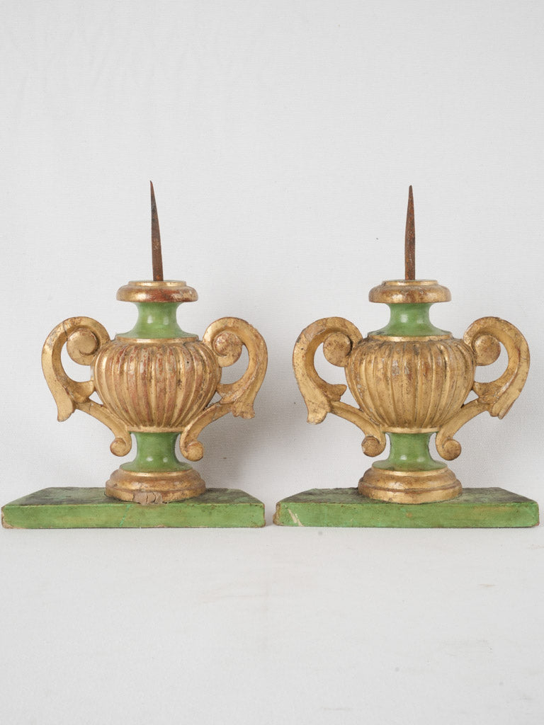 Acanthus Scrollwork Church Boiserie Candlesticks