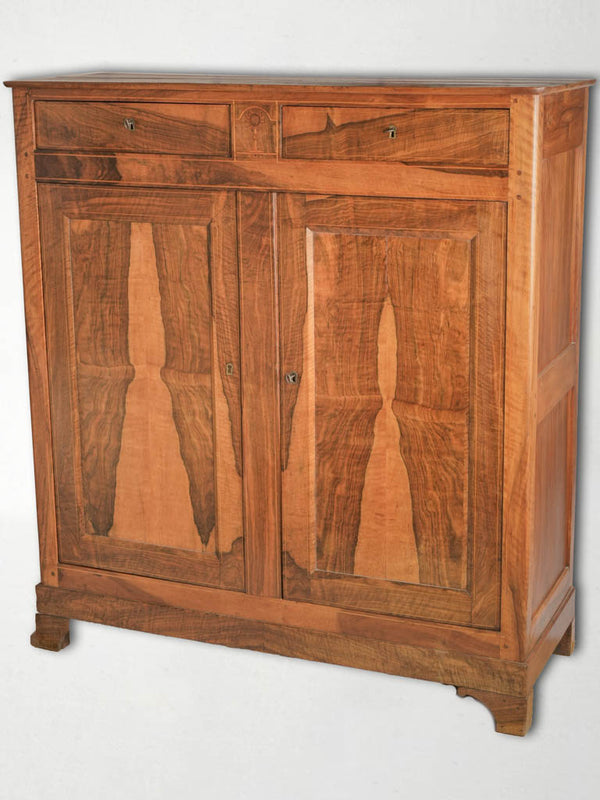 Elegant 19th-Century Marquetry Walnut Cabinet