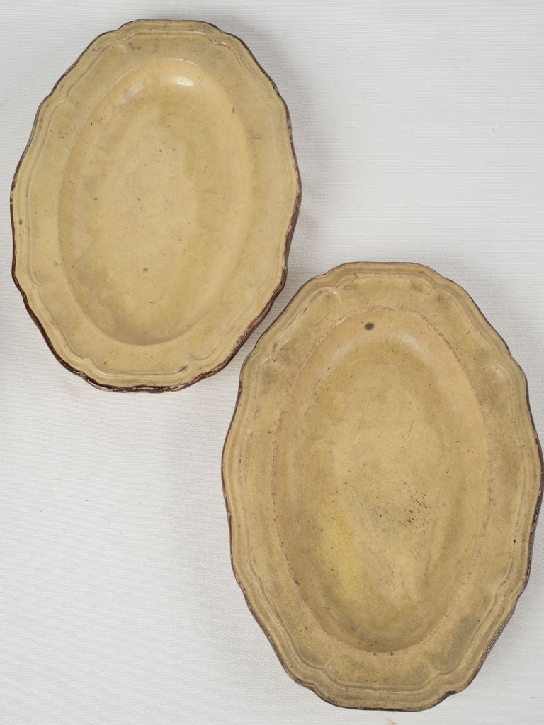 Aged French country ceramic bowls