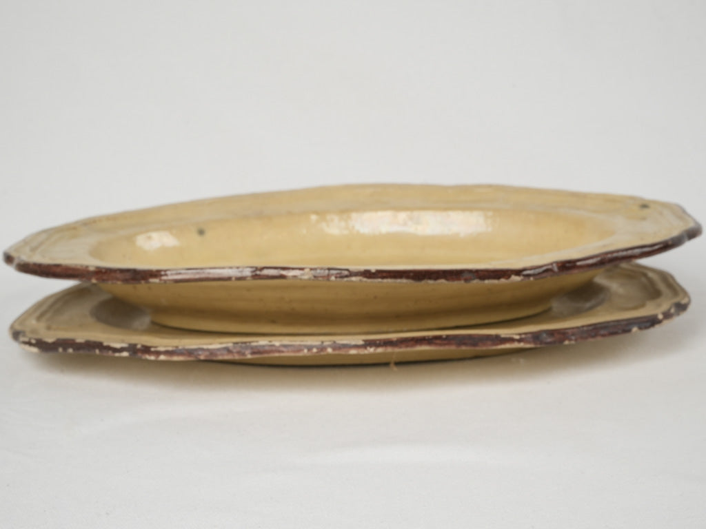 Timeless yellow ocher oval plates