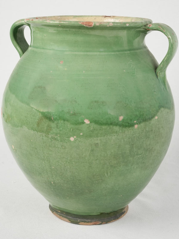 Antique green glazed large confit pot