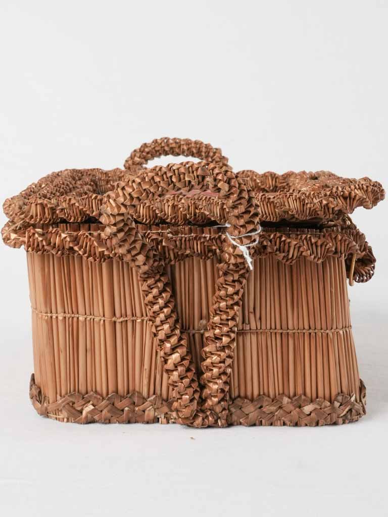 Rustic straw French trinket coffret