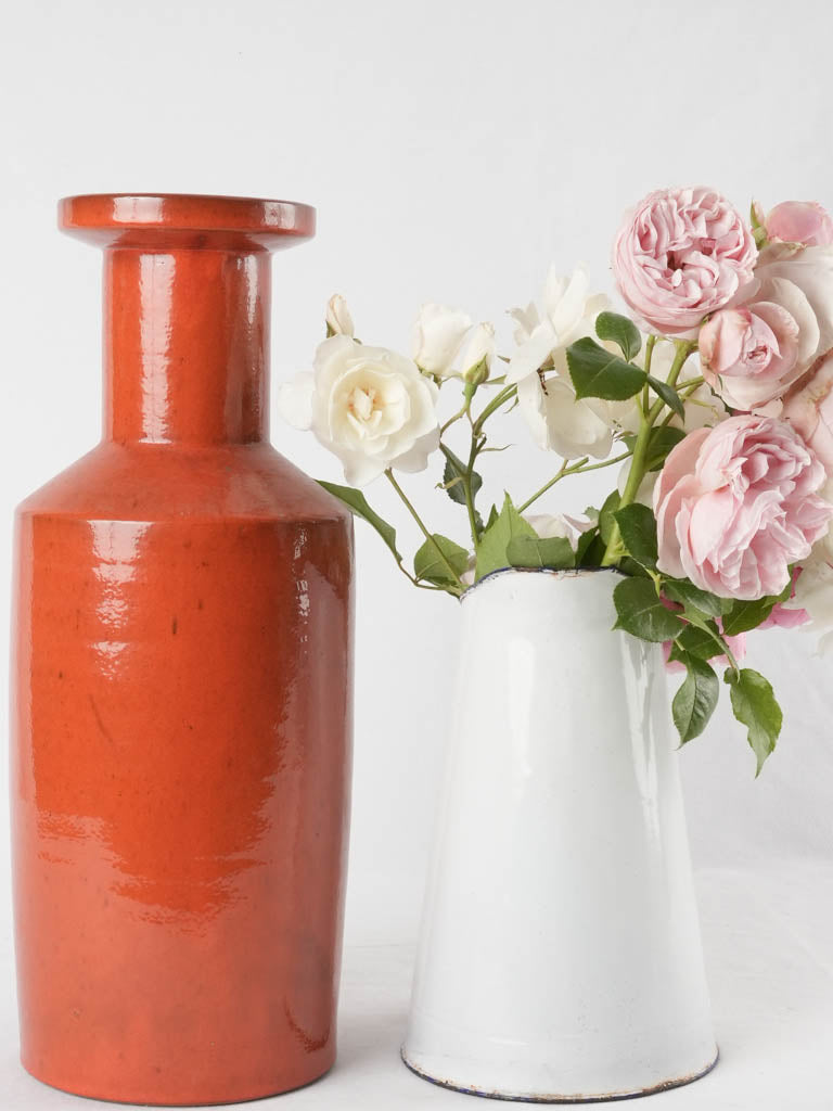 Tall Picault vase - red ocher 1960s - 17"