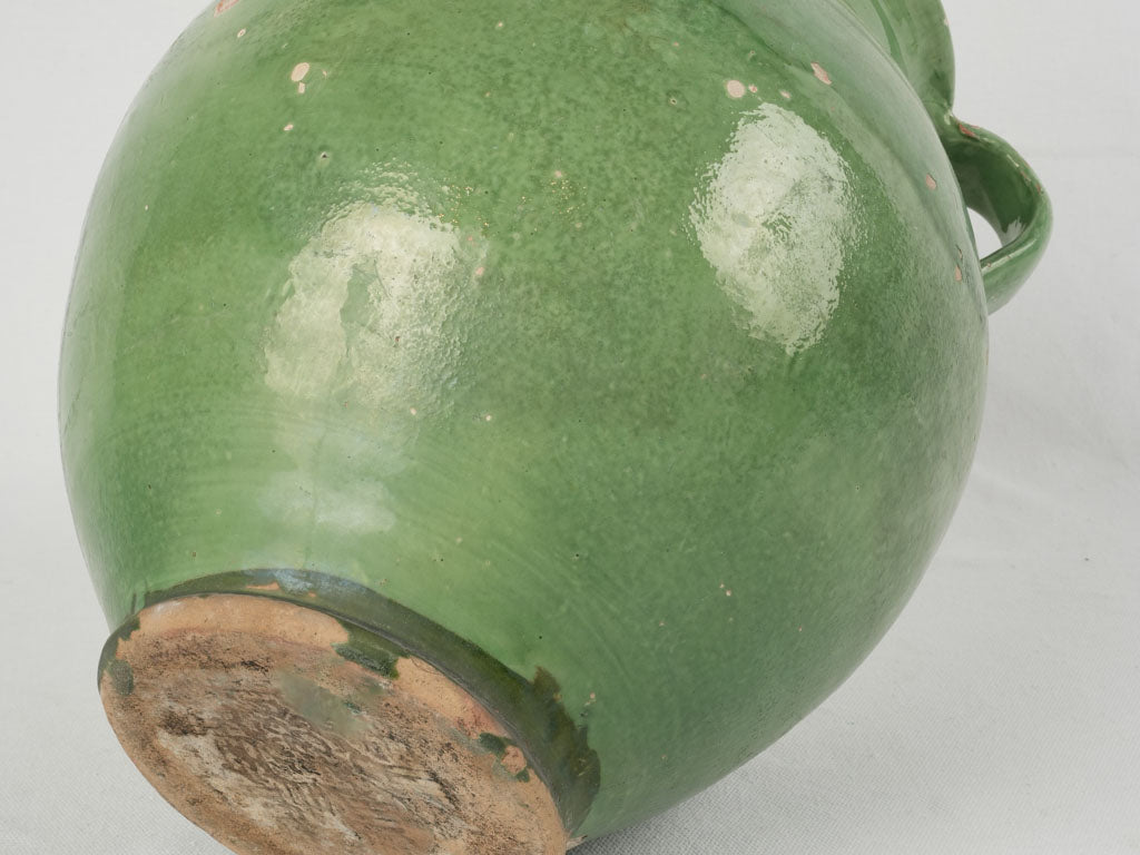 Antique green glazed cellar storage vessel