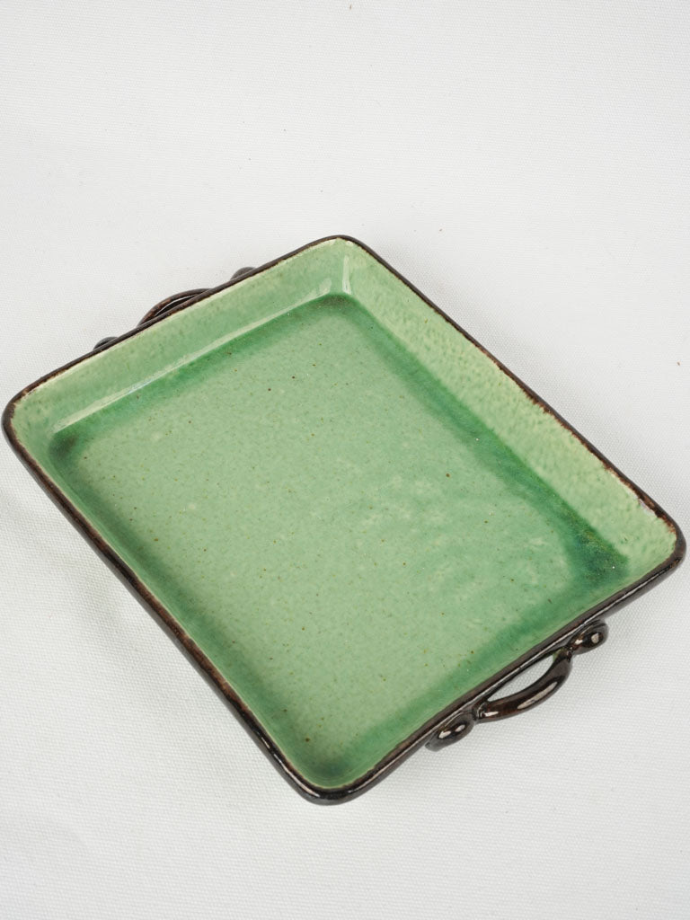 Vintage emerald green rectangular platter