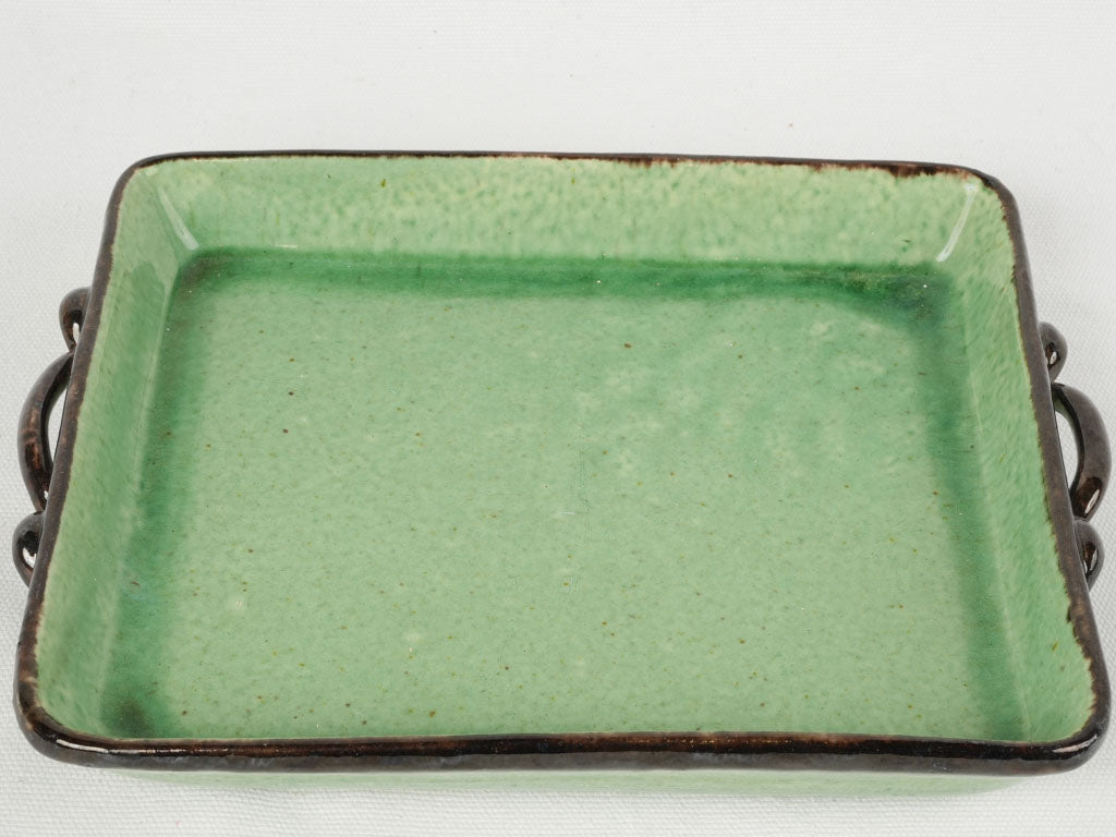 Traditional brown border French faience dish