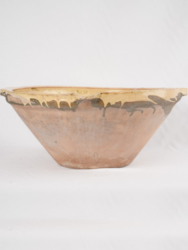 Antique yellow-glazed Provencal tian bowl