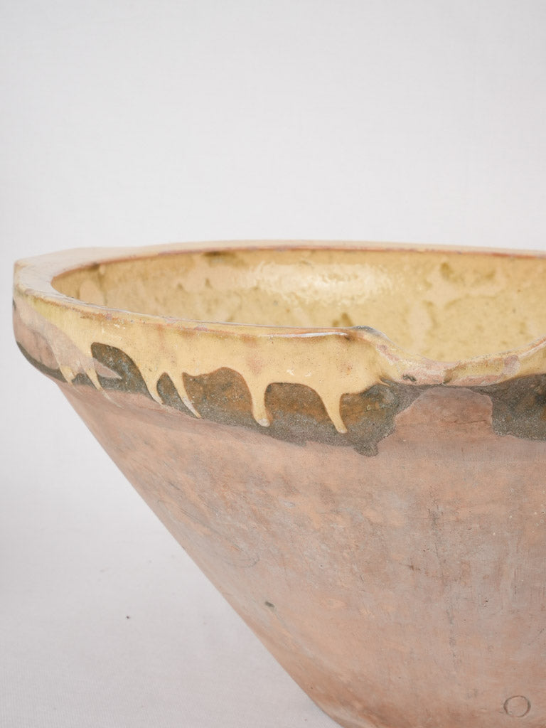 Vintage French yellow large tian bowl