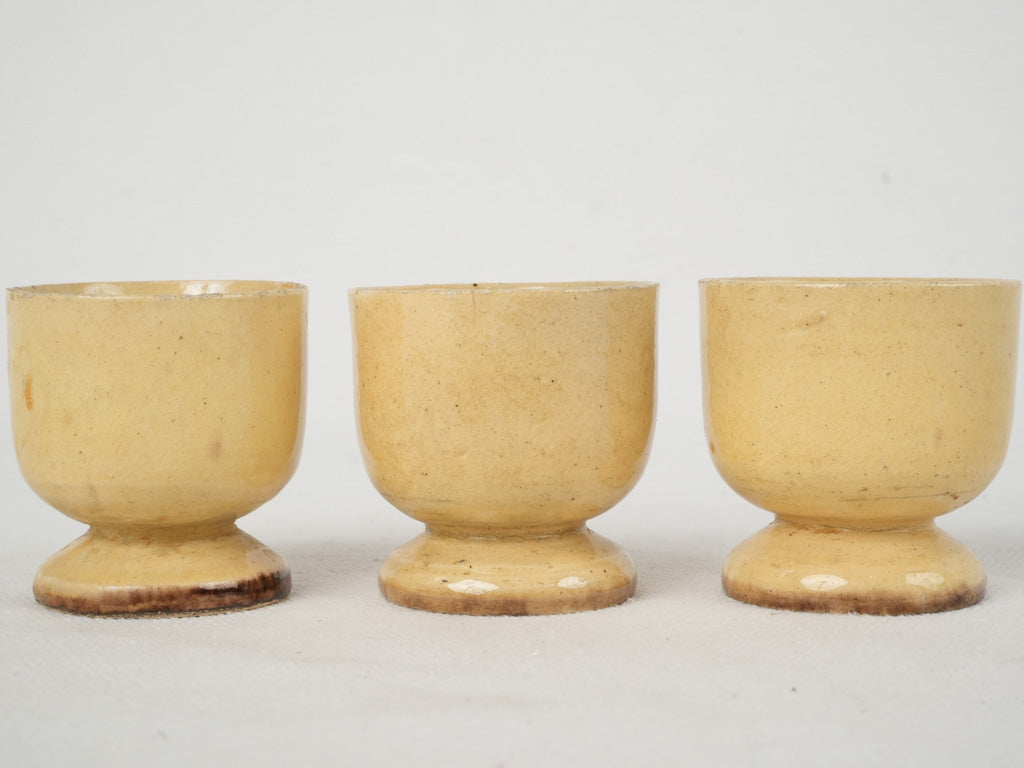 Delicate antique French ceramic egg cups