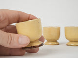 Beautiful vintage Dieulefit earthenware egg cups