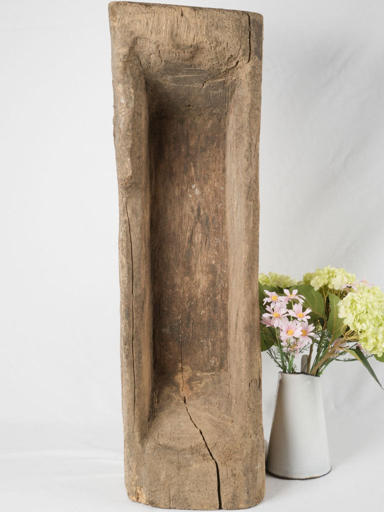 Rustic primitive oak centerpiece trough