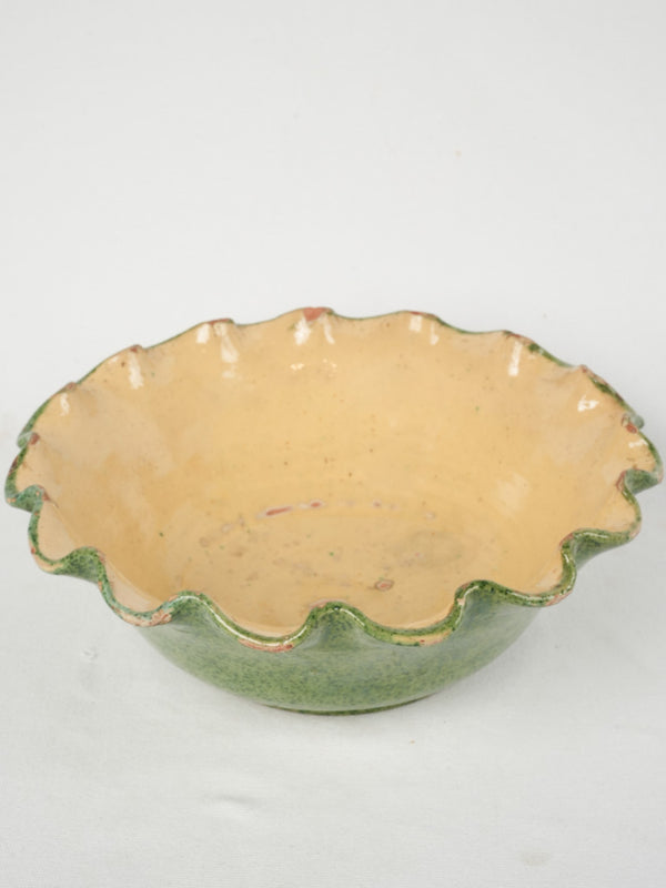 Mid-century large green vintage salad bowl