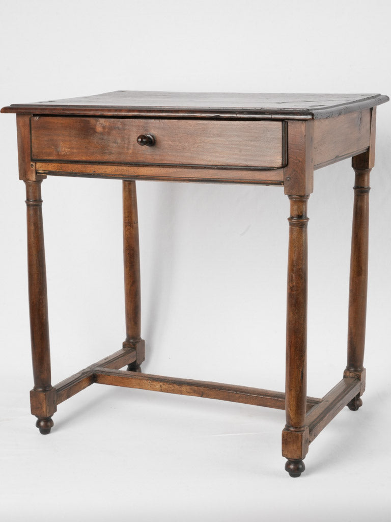 Antique walnut monastery side table