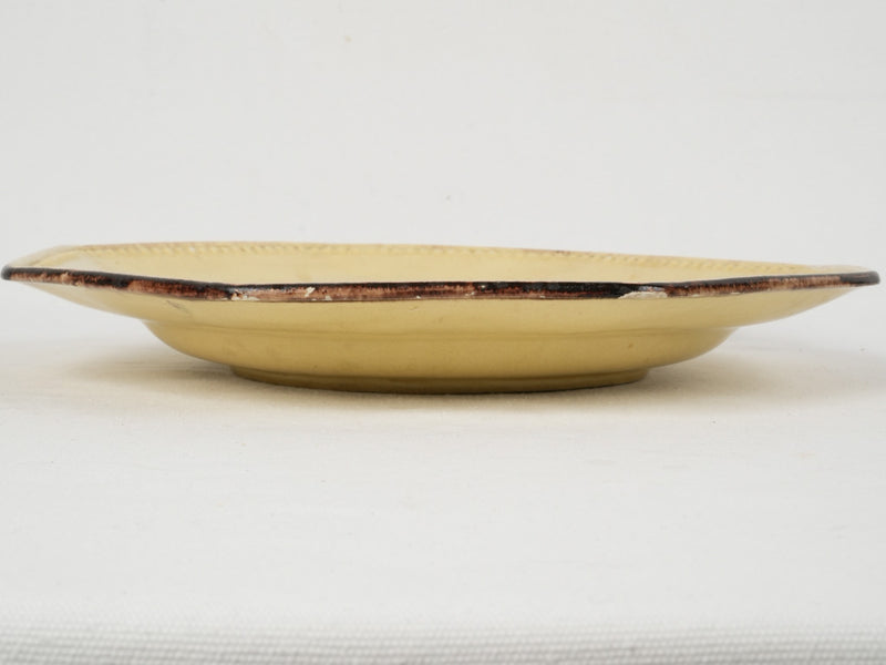 Distinctive handmade pale yellow platter 