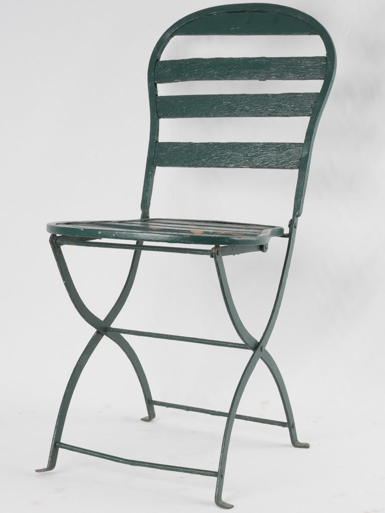 Antique green folding outdoor seating