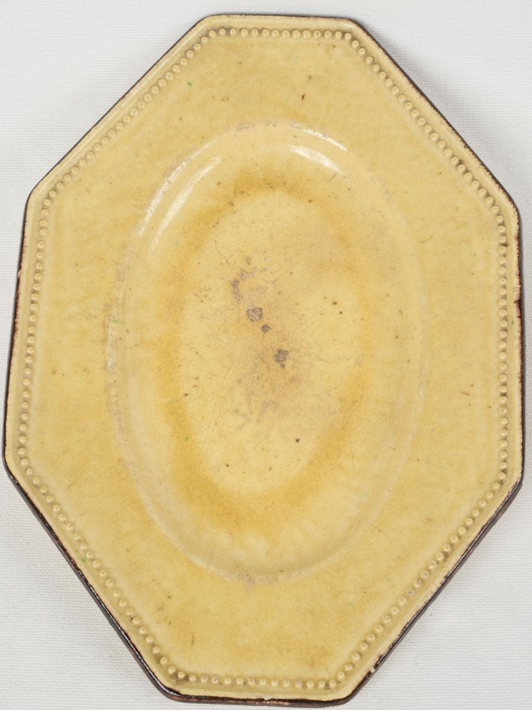 Vintage octagonal yellow platter Poët-Laval