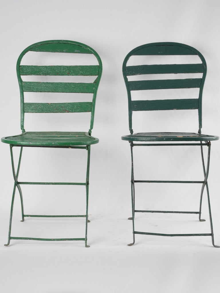 Rustic early-20th-century patio chairs