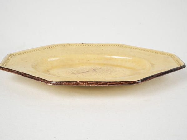 Provençal pearl-bordered ceramic oval dish