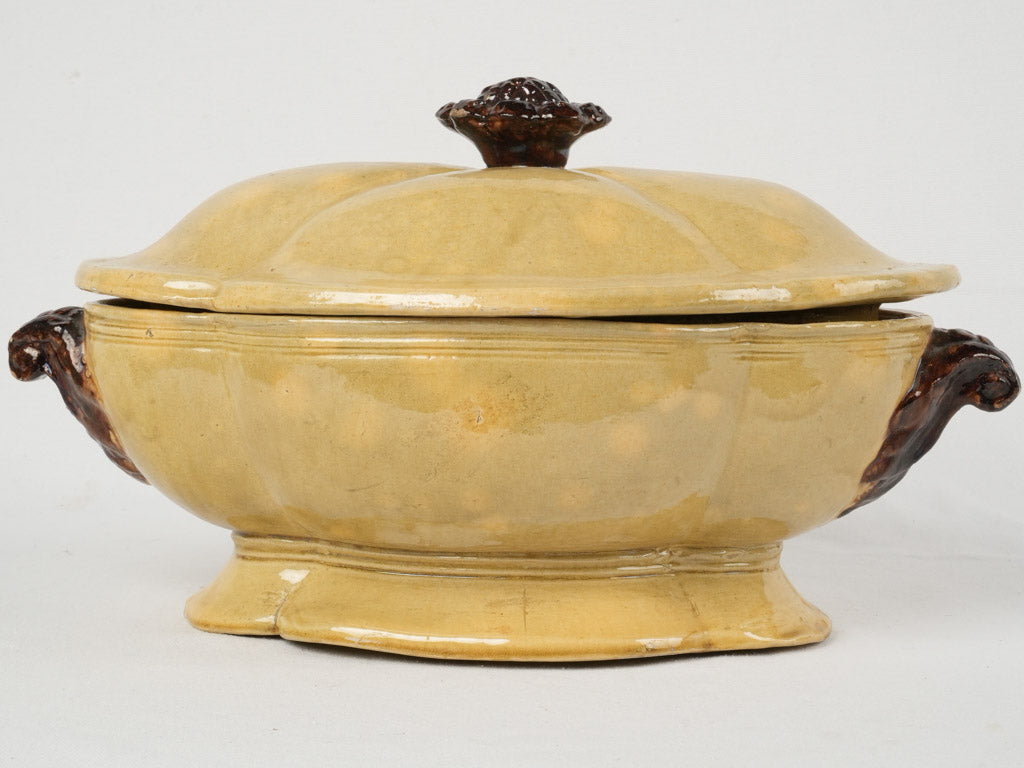 Traditional French green faience tureen