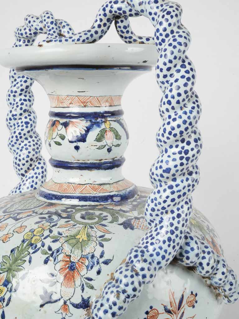 Twisted-handle historical Rouen earthenware