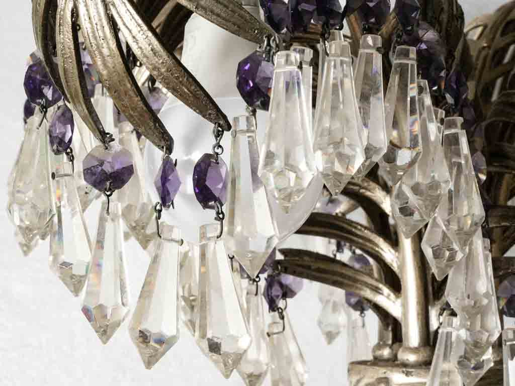 Timeless purple-tipped glass lighting fixture