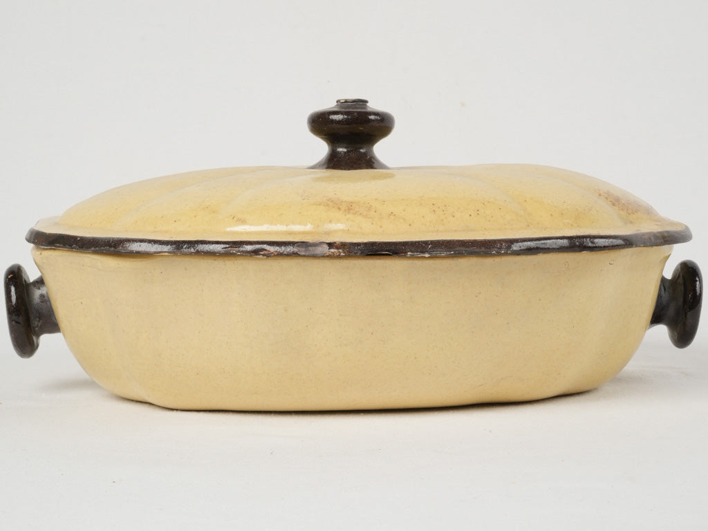 Authentic French Yellow Pottery Tureen