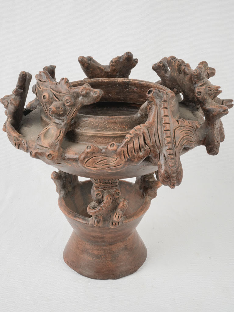 Intriguing terracotta incense burner  