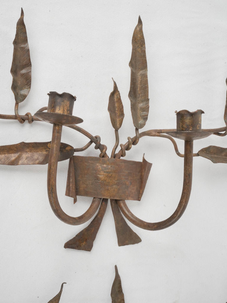 Copper-patinated decorative sconces