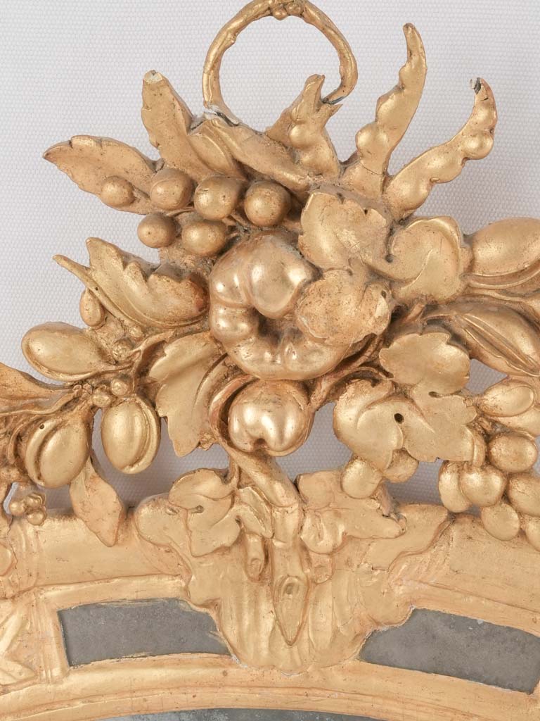 18th century gilded parclose mirror w/ fruit 27½" x 19¼"