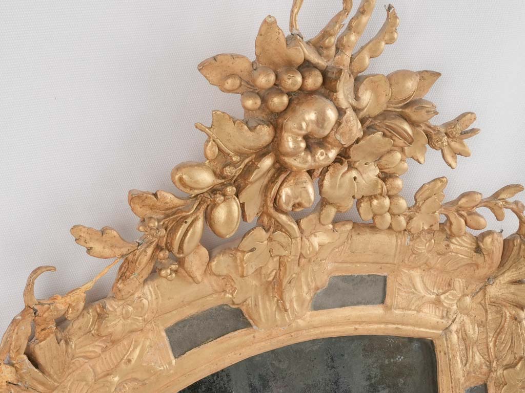 18th century gilded parclose mirror w/ fruit 27½" x 19¼"