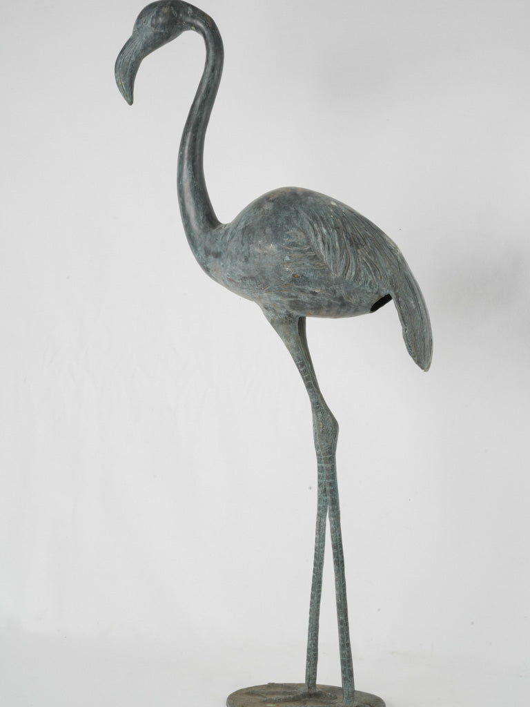 Elegant mid-century flamingo garden decor