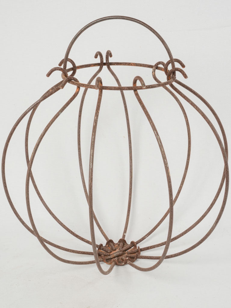 Vintage iron hanging planter sphere