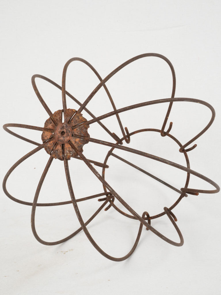 Antique-style iron sphere plant holder