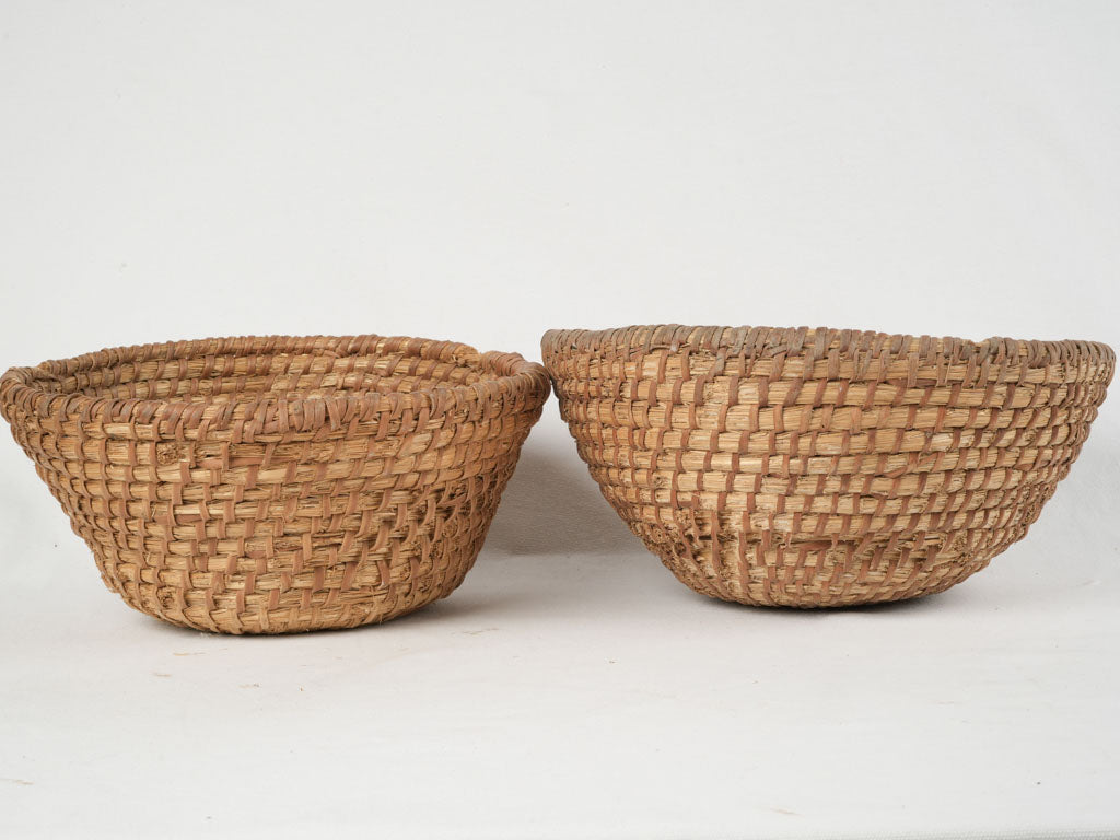 Rustic artisanal reed bread baskets